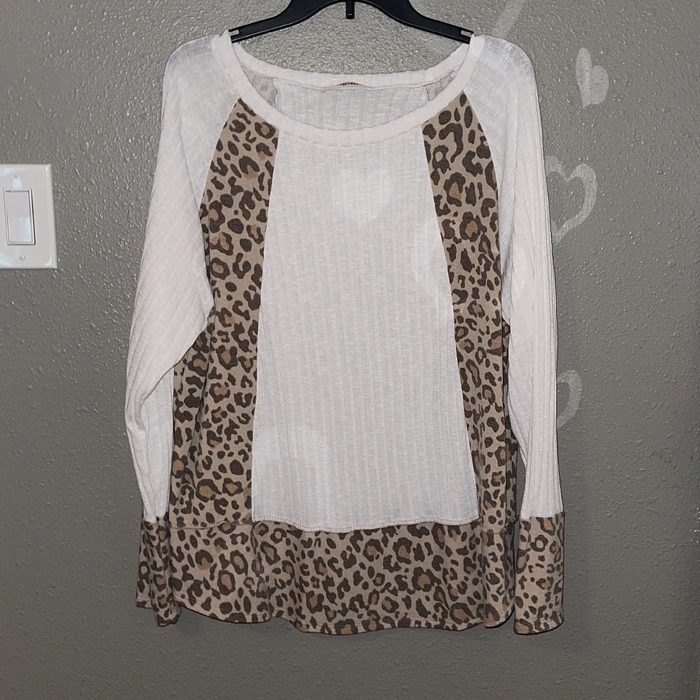 White & Cheetah Sweater